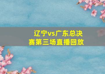 辽宁vs广东总决赛第三场直播回放