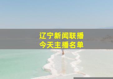 辽宁新闻联播今天主播名单