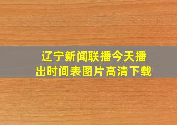 辽宁新闻联播今天播出时间表图片高清下载