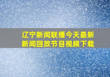 辽宁新闻联播今天最新新闻回放节目视频下载