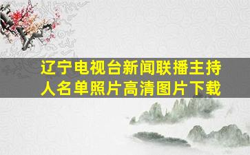 辽宁电视台新闻联播主持人名单照片高清图片下载