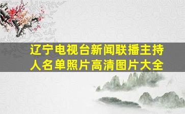 辽宁电视台新闻联播主持人名单照片高清图片大全