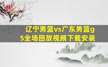 辽宁男篮vs广东男篮g5全场回放视频下载安装