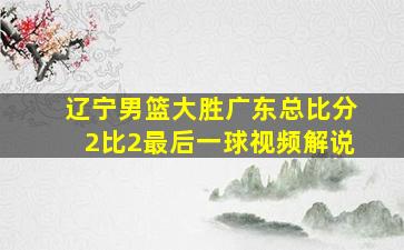 辽宁男篮大胜广东总比分2比2最后一球视频解说