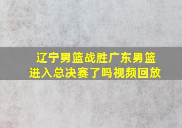 辽宁男篮战胜广东男篮进入总决赛了吗视频回放