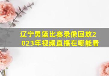 辽宁男篮比赛录像回放2023年视频直播在哪能看