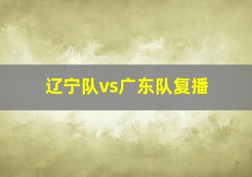 辽宁队vs广东队复播