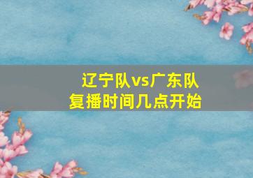 辽宁队vs广东队复播时间几点开始