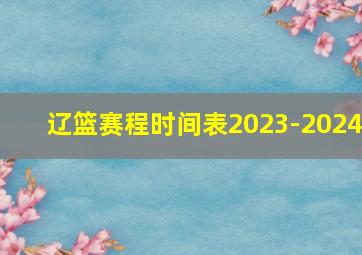 辽篮赛程时间表2023-2024