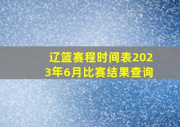 辽篮赛程时间表2023年6月比赛结果查询