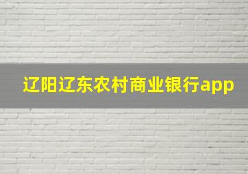 辽阳辽东农村商业银行app