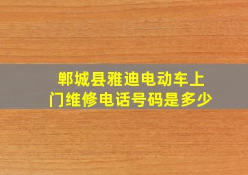 郸城县雅迪电动车上门维修电话号码是多少