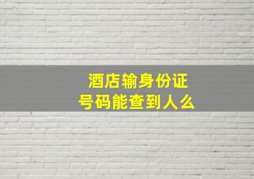 酒店输身份证号码能查到人么