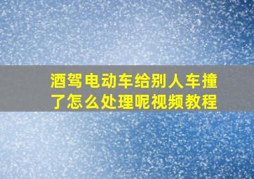 酒驾电动车给别人车撞了怎么处理呢视频教程