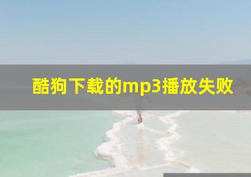 酷狗下载的mp3播放失败