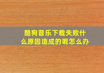 酷狗音乐下载失败什么原因造成的呢怎么办