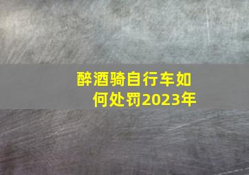 醉酒骑自行车如何处罚2023年