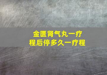 金匮肾气丸一疗程后停多久一疗程