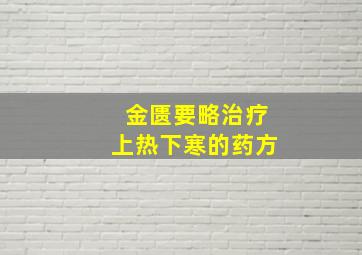 金匮要略治疗上热下寒的药方