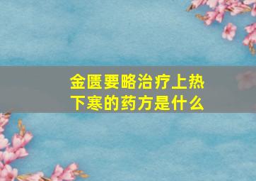 金匮要略治疗上热下寒的药方是什么