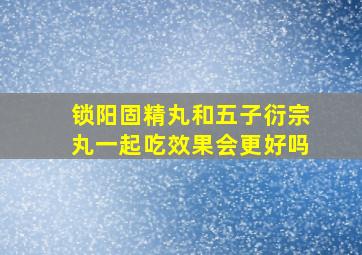 锁阳固精丸和五子衍宗丸一起吃效果会更好吗