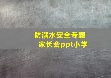 防溺水安全专题家长会ppt小学