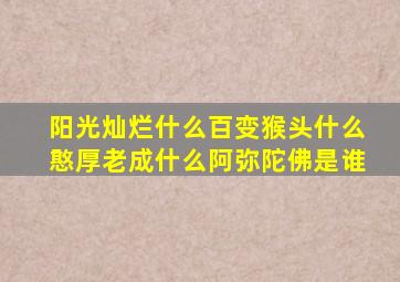 阳光灿烂什么百变猴头什么憨厚老成什么阿弥陀佛是谁