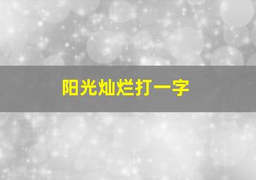 阳光灿烂打一字