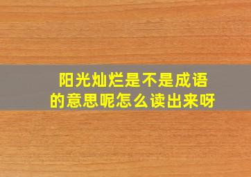 阳光灿烂是不是成语的意思呢怎么读出来呀