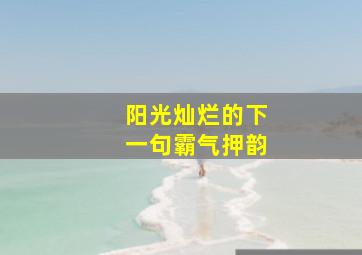 阳光灿烂的下一句霸气押韵