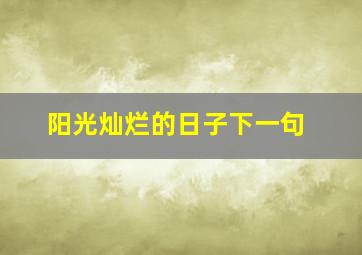 阳光灿烂的日子下一句