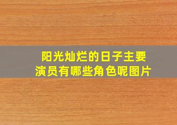 阳光灿烂的日子主要演员有哪些角色呢图片