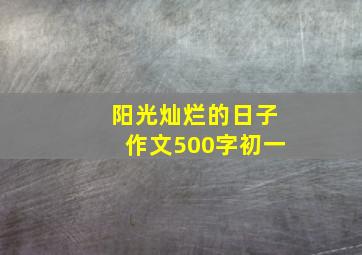 阳光灿烂的日子作文500字初一