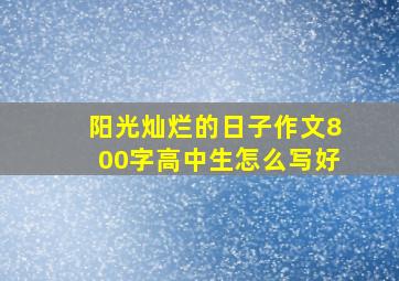 阳光灿烂的日子作文800字高中生怎么写好