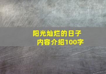 阳光灿烂的日子内容介绍100字