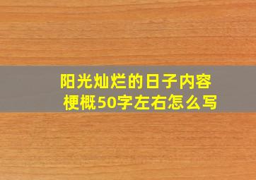 阳光灿烂的日子内容梗概50字左右怎么写