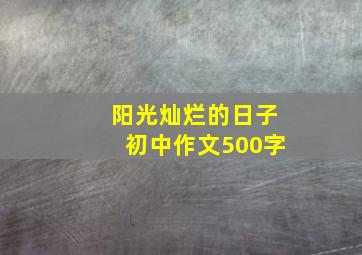 阳光灿烂的日子初中作文500字