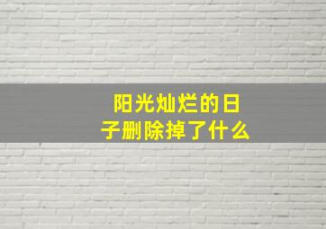 阳光灿烂的日子删除掉了什么