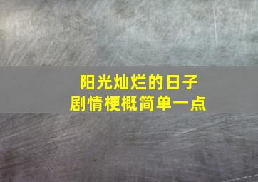 阳光灿烂的日子剧情梗概简单一点