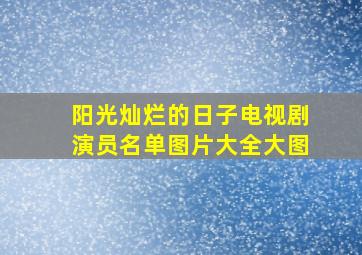 阳光灿烂的日子电视剧演员名单图片大全大图