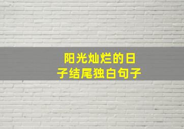 阳光灿烂的日子结尾独白句子