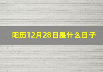 阳历12月28日是什么日子