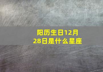 阳历生日12月28日是什么星座