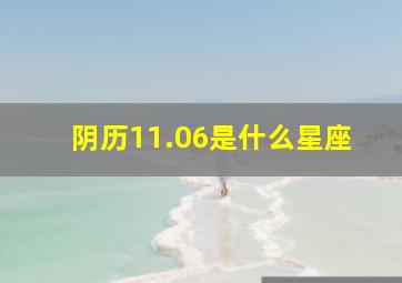 阴历11.06是什么星座