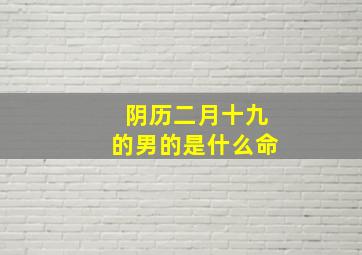 阴历二月十九的男的是什么命