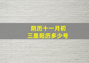 阴历十一月初三是阳历多少号