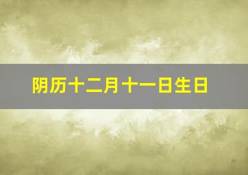 阴历十二月十一日生日