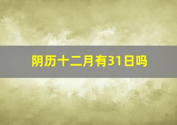 阴历十二月有31日吗