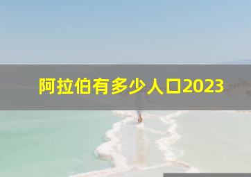 阿拉伯有多少人口2023