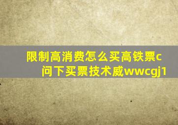 限制高消费怎么买高铁票c问下买票技术威wwcgj1